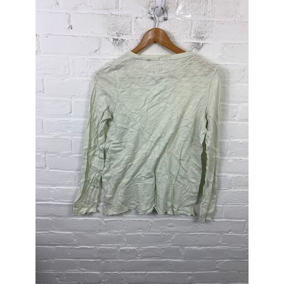 ATM Women's Long Sleeve Destroyed Slub Jersey T-Shirt Sage Green Size Medium - Picture 2 of 6